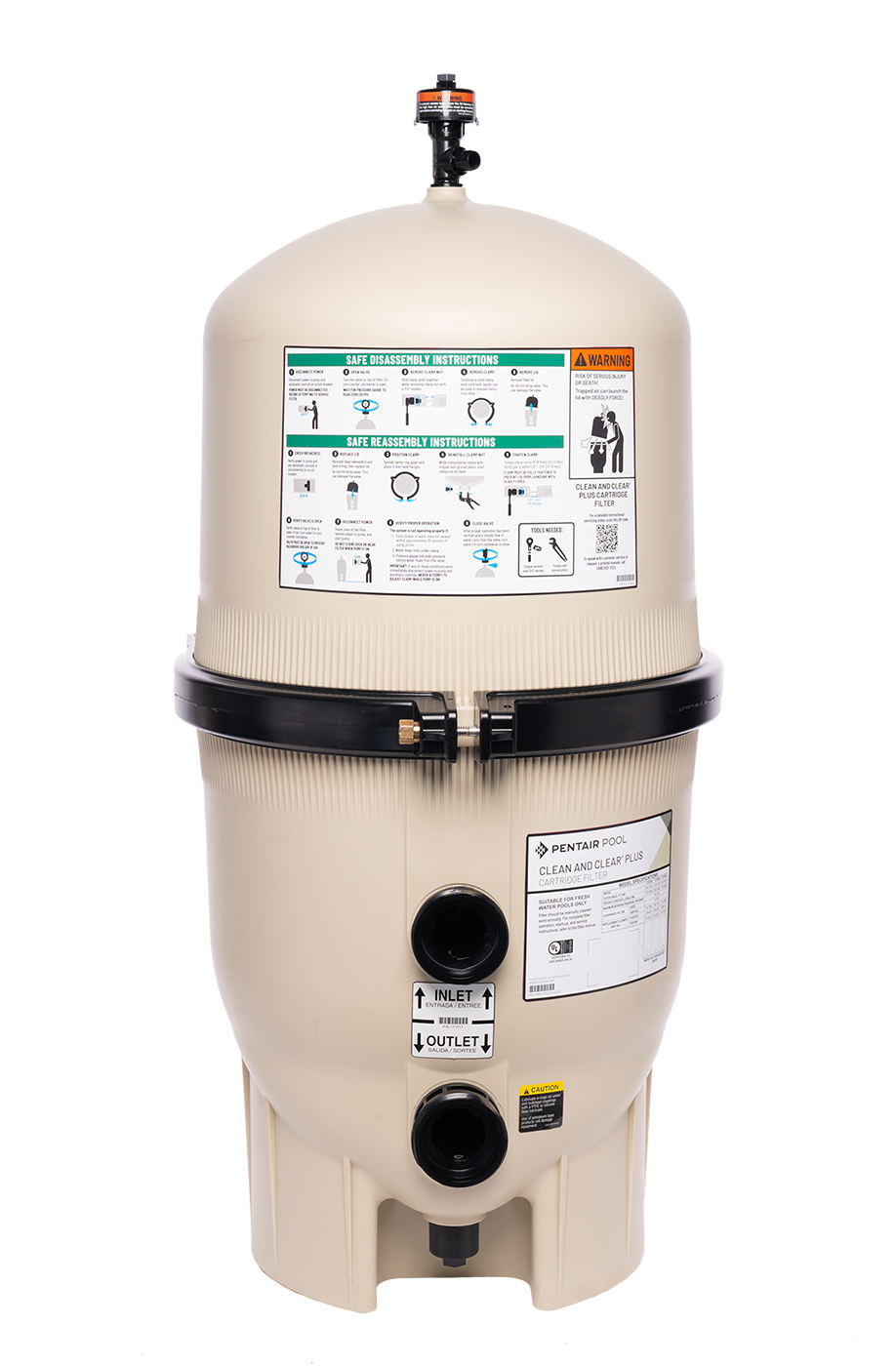 Clean and clear plus cartridges with safety sticker.