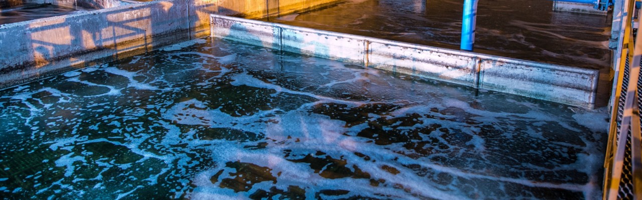 Evening view of wastewater plant 1440x450