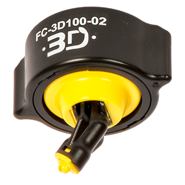 hypro, 3d, yellow and black nozzle, fc-3d100-02, png, transparent background