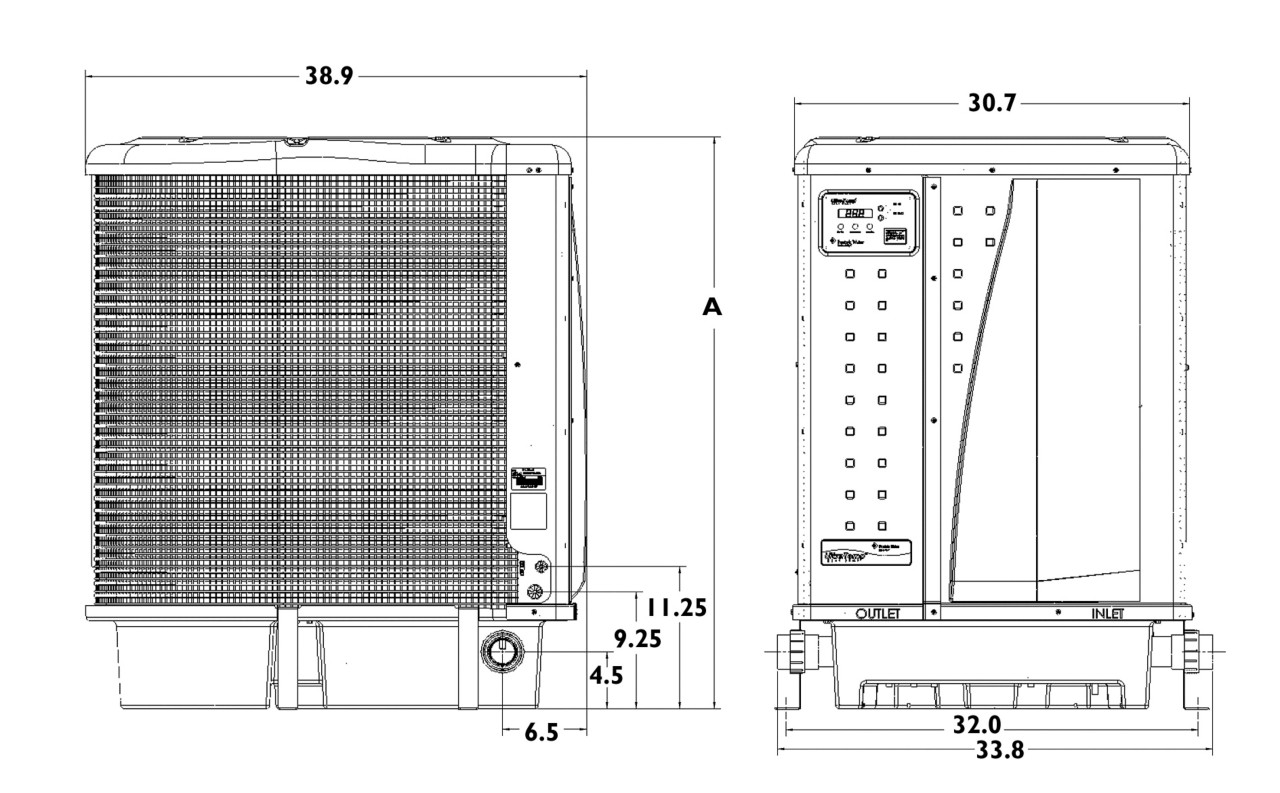 ultratemp-heat-pump-dimensional-drawing-front-side-view