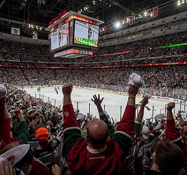 Hockey fans in xcel energy center